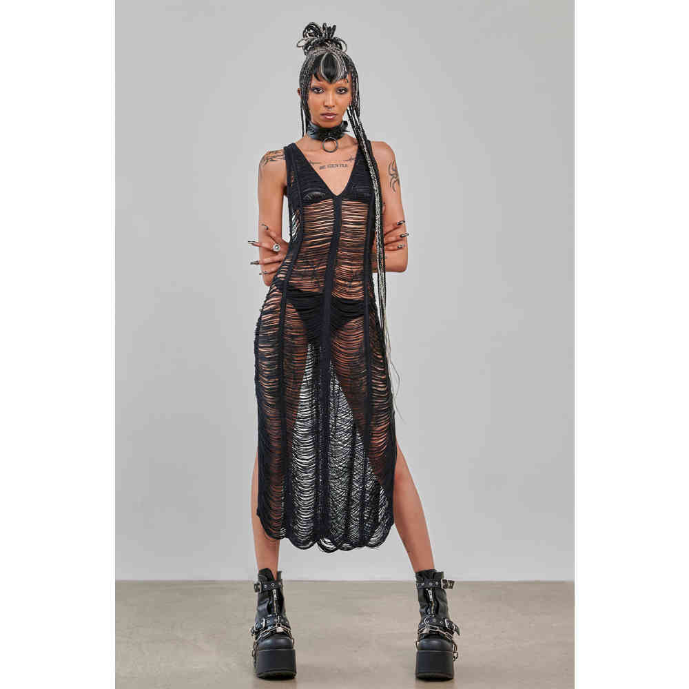 Banned - Midnight Threads Long dress - Black